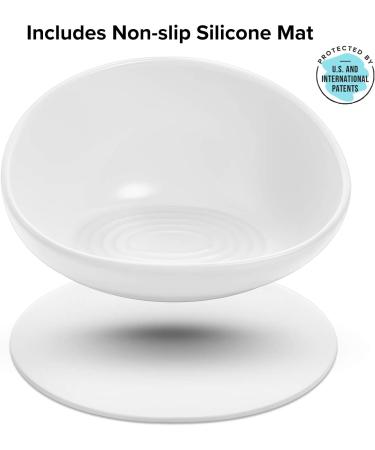 CatGuru Ceramic Cat Food Bowl - No Spill, Stress-Free Whisker Relief, Non-Skid - High-Low White - Buy Online on GoSupps.com