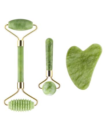 Lamkrtlp Gua Sha Stein Jade Roller and Gua Sha Set facial scooter made of Jade original Jade Massager t Gua Sha from Jade grilled roller massier Gua Sha calms down and relaxes the skin