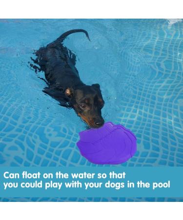 Vivifying Frisbee Dog - 2-Pack 15cm Natural Rubber Dog Frisbees for Land & Water (Green + Purple) - Ideal for Fun & Play - Buy Online on GoSupps.com