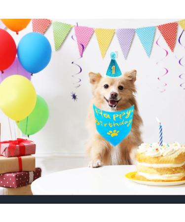 BIPY Dog 1st Birthday Hat Bandana Bowtie for Girls Boys Small Medium Dogs Cats Soft Bibs Doggy Party Grooming Supplies Adjustable Pet Collar Bowtie Celebration Birthday Bandana Shipped Randomly B-BLUE-HatBandanaBowtie - Buy Online on GoSupps.com
