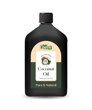 ORGANIC ZING Organic Zing Coconut Oil (Cocos Nucifera) - Pure and Natural Carrier Oil for Skin Care Hair Care and Massage - 1000ml