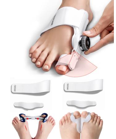 Tech Love Bunion Corrector with Toe Separator for Women and Men + 2 Sets Fixed Straps