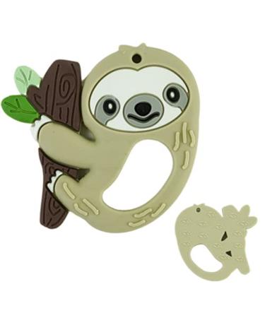 BUSY BABY Teething Toy - 2-in-1 Teether and Toy for Babies and Toddlers - As seen on Shark Tank - Made from 100% Food Grade Silicone - BPA Free and BPS Free - Dishwasher Safe - Sloth