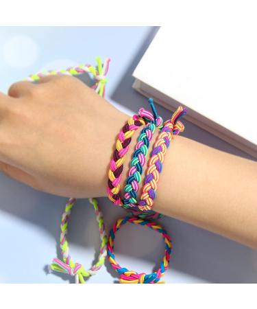 Braided Hair Scrunchies 50pcs Hair Ties Elastic Bands Hair Accessories - Mixed Colors - Buy Online on GoSupps.com