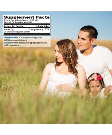 Vitamin D Drops for Baby Kids and Adults | Pure Liquid D3 | Easy Dose Dropper | 2oz Supply - Buy Online on GoSupps.com