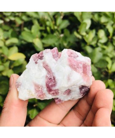Natural Raw Rock Red Tourmaline Rough Stone 50G-300G for Home Decoration 1pc Suitable for Home (Color : 280g-300g 1pc)