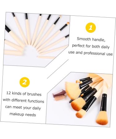 Set of 12 make-up make-up mixing eyebrow brush eyeshadow brush mixing brush kit make-up brush kit powder brush face make-up brush flour - Buy Online on GoSupps.com