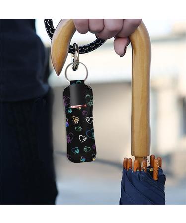 Neoprene Lip Balm Holder Keychain for Women - Dog Paw Design | 2Pcs Chapstick Sleeve Pouch - Buy Online on GoSupps.com