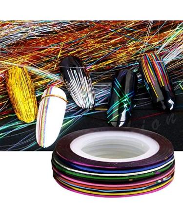 30 Pcs Nail Art Striping Tape Line Decoration Sticker Set - 30 Vibrant Colors - DIY Nail Tool for Girls & Ladies - Buy Online on GoSupps.com