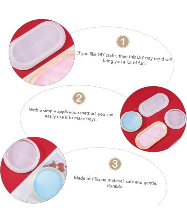 NUOBESTY 2pcs Storage Tray Mold Silicone Molds Resin Trinket Plate Mold Crystal Drip Mold Flat Accessories White 10X19.5CM - Buy Online on GoSupps.com