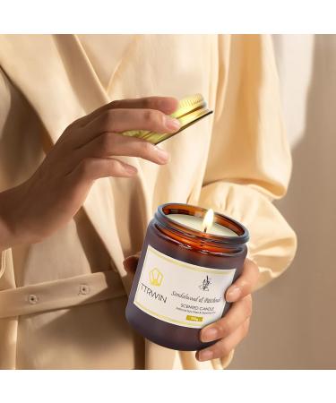 Ttrwin Sandalwood & Patchouli Fragrance Candle - 200g | 50h Burn Time | Natural Soy Wax & Essential Oils | Perfect Gift for Men & Women | Ideal for Mother's Day & Father's Day - Buy Online on GoSupps.com