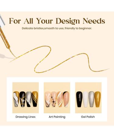 MIZHSE Nail Art Gel Liner Polish Set UV Gel Nail Polish 4 Colours Nail Art Kit French Manicure Gel Polish For DIY Nail Studio Black White Nail Polish Glitters Nail Art Gel 7ml*4 - Buy Online on GoSupps.com