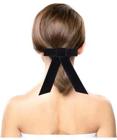 Minkissy Satin Ribbon Hair Bow Big Hair Bows Bowknot Hair Scrunchies Hair Barrettes Collection for Women Girls (Black) Women's Fashion Scarves - Buy Online on GoSupps.com