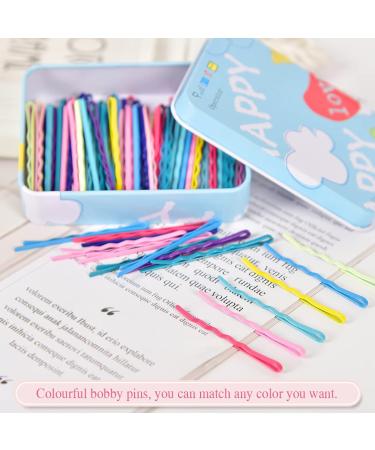 100 PCS Colorful Bobby Pins in Cute Box - Metal Hair Pins for All Hair Types - 2.16 Inch, Multicolor - Buy Online on GoSupps.com