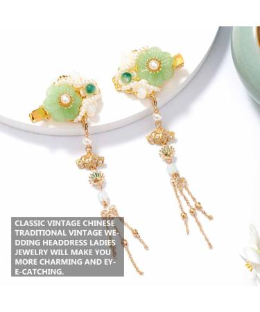 FRCOLOR 3 Pairs Tassel Hair Clip Wedding Hair Clip Hanfu Headdress Accessories Ancient Style Hairpin Chinese Style Hair Clips Decorative Hair Clips Japanese Crystal Jade Geisha Pearl Bride - Buy Online on GoSupps.com