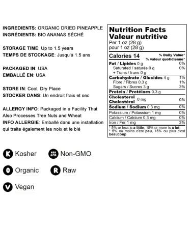Food to Live Organic Dried Pineapple Rings - 2 lbs Non-GMO Vegan Snack | Unsweetened No Added Sugar Perfect for Desserts & Baking - Buy Online on GoSupps.com