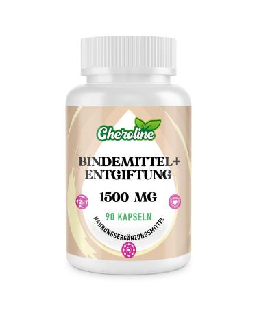 Cheroline Binder Detox Capsules 1500mg, with Activated Carbon for Toxins, Liver-Intestine Detox Supplement 12 in 1 for Digestion, 90 Capsules (90 Count (Pack of 1))