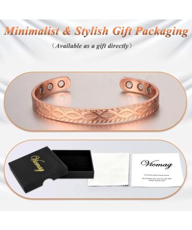 Vicmag Copper Magnetic Bracelet for Women Men | 6X Ultra Strength Magnets | Adjustable Size | 99.99% Solid Pure Copper | Rose Gold Branch Design | Gift Box Included - Buy Online on GoSupps.com