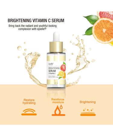 Epielle Vegan Anti Aging Serum for All Skin Types | Dark Spot & Wrinkle Treatment | Vitamin C Formula | Summer Skincare Gift - Buy Online on GoSupps.com