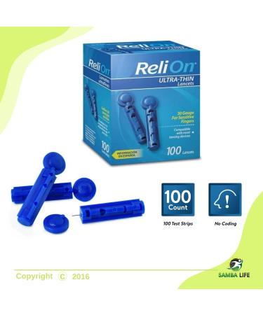 Diabetes Testing Bundle: ReliOn Ultra-Thin Blood Lancets 30 Gauge 100ct + Samba Life eBook - Buy Online on GoSupps.com