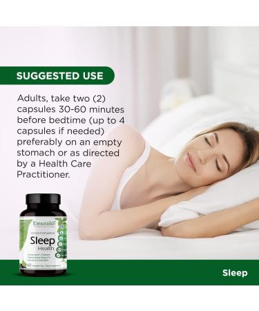 Emerald Labs Sleep Health - Sleep Support Supplement with Suntheanine L-Theanine Melatonin European Lemon Balm & Passionflower - Gluten Free Vegan - 60 Vegetable Capsules (Up to 30-Day Supply) - Buy Online on GoSupps.com