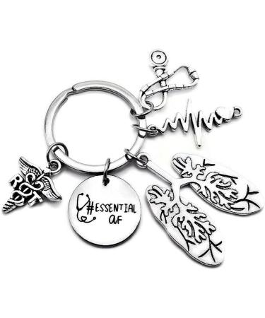 Kit's Kiss RT Respiratory Therapist Keychain - Anatomical EKG Heartbeat Gift for Lung Specialist | Essential Pulmonary Care Accessory | 1.26" Silver Key Ring - Buy Online on GoSupps.com