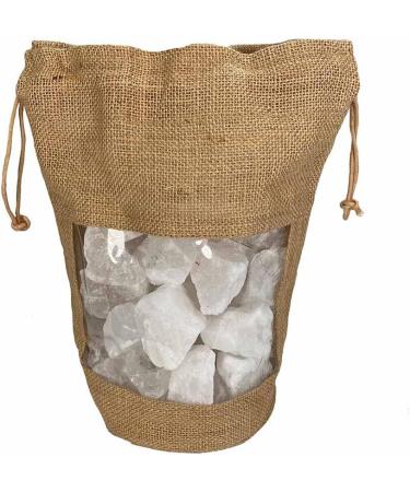 Sudorewell Halit Salt Chunk - Premium White Rock Salt from Pakistan - 2.0 kg Cotton Bag with Viewing Window - Buy Online on GoSupps.com