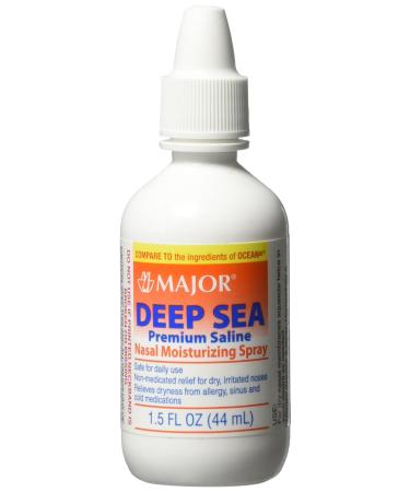Major Pharmaceuticals Deep Sea Saline Generic for Ocean Nasal Moisturizing Spray, 4 Count