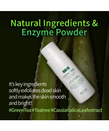 Green Tree Enzyme Powder Cleanser | Gentle Exfoliating Face Wash with Hyaluronic Acid for Dry Skin | Super-Hydrating Makeup Remover - Buy Online on GoSupps.com