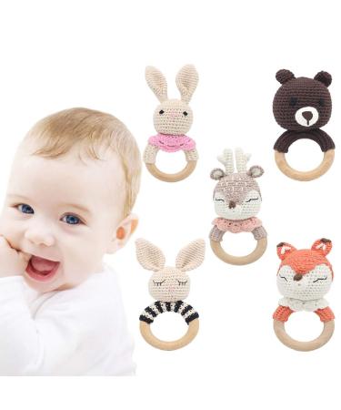 NCBVIXSW Crochet Wooden Ring Baby Teether Rattle - Eco-friendly Chewing & Teething Nursing Supplies - Buy Online on GoSupps.com