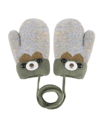 IPENNY Toddler Magic Stretch Mittens Thick Plush Lined Winter Baby Boys Girls Knitted Gloves Warm Fluffy Full Finger Gloves Cold Weather Ski Gloves for 0-6 Y Style B-grey L*W: 12*7cm for 0-3Y