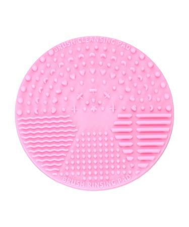 POPETPOP Makeup Washing Tool Silicone Makeup Brush Pad Esponjas Para Maquillaje for Makeup Cosmetic Brush Cleaner Brush Cleaning Pad Makeup Pad Makeup Sponge Scrubber Round 10*10cm Pink