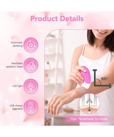 Uraqt Epilator for Women - Gentle Hair Removal with Massage Rolls Long-Lasting Razor & Accessories (Pink) | Perfect Gift! - Buy Online on GoSupps.com