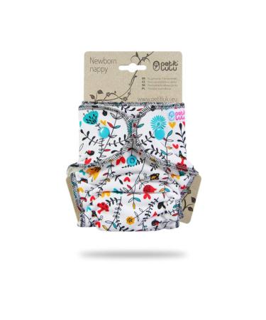 Petit Lulu Newborn Diaper (2-6kg) Snaps (Wildflowers)