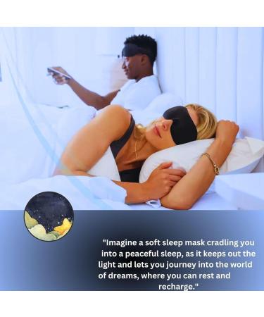 Ultra Soft Sleep Mask | 3D Contoured Eye Mask for 100% Blackout - Adjustable Straps | Ideal for Travel & Naps - Black - Buy Online on GoSupps.com