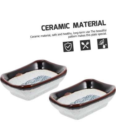 Zerodeko Plates 2pcs Sea Ripple Seasoning Dish Soybean Vintage Ceramics Ceramic Sauce Dish - Buy Online on GoSupps.com