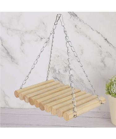 Swing Squirrels Swing Parrots-13 * 20cm Wooden Natural Stripe Round Log Parrots Hanging Swing for Chinchilla Squirrels - Buy Online on GoSupps.com