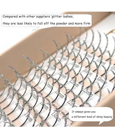 FQNing Glitter Silver Spike Lash Extensions 11mm-16mm - Perfect for Daily Wear, Parties & Weddings - Buy Online on GoSupps.com