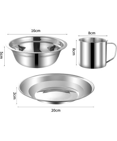 29pcs Stainless Steel Outdoor Camping Mess Kit for 4 Person | Tableware Set with Plate, Bowl, Cup, Spoon, Fork, Knife | Ideal for Camping, Backpacking & Hiking - Buy Online on GoSupps.com