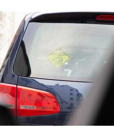 Getdigital Chestburster Baby on Board Sign - Funny Alien Film Warning - Yellow Child Safety Sign with Suction Cups - 16x16 cm - Buy Online on GoSupps.com
