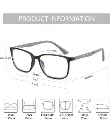 ZENOTTIC Blue Light Blocking Glasses Reading Glasses for Men Square Frame Readers Anti Glare Sport Computer Glasses Black 0.0 x - Buy Online on GoSupps.com