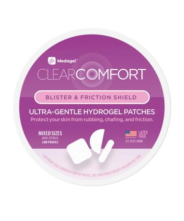 ClearComfort Medagel Blister Prevention Hydrogel Patches | Blister Pads for Heel & Foot Protection | Instant Cooling & Soothing Relief | 14 Mixed Size Patches