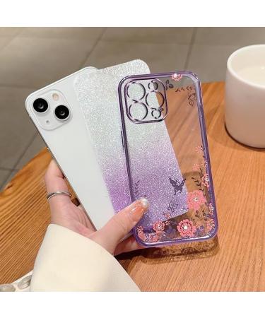 Tivenfezk Nadoli Glitter Diamond Case for Xiaomi Redmi Note 10 5G - Sparkle Flower Butterfly Soft Silicone Protective Cover - Glossy Blue Etui - Buy Online on GoSupps.com