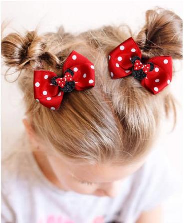 Glitter Mouse Ears Hair Bows Clips - Women's & Girls' Hair Accessories for Costume, Party, Vacation - Halloween & Christmas Decoration - Buy Online on GoSupps.com
