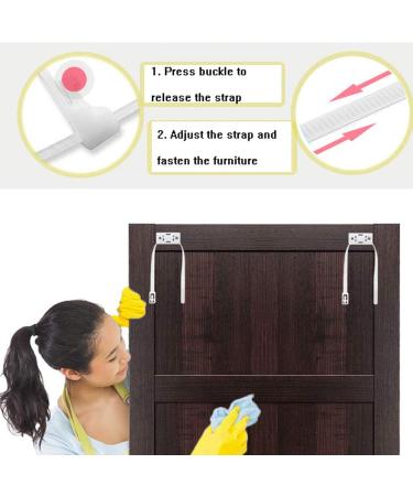 Loghot 6 Sets Nylon Anti-Tip Furniture Anchor Straps White Attach Furniture to Wall Keeping Baby Pet Safety from Falling Furniture - Buy Online on GoSupps.com
