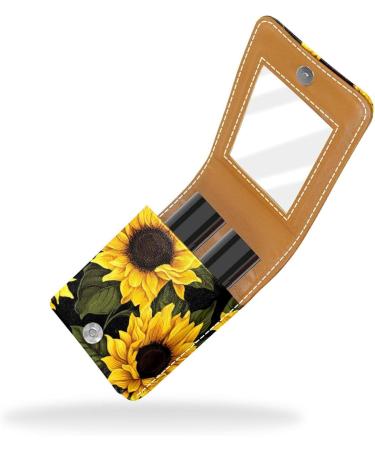 Travel Lipstick Organizer Case - Portable Makeup Bag with Mirror | Blooming Sunflower T788s1xvtj - Shop Internationally - Buy Online on GoSupps.com