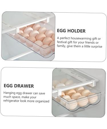 Uonlytech Egg Storage Box Bandejas Para Comida Fridge Crisper Refrigerator Hanging Egg Holder re-usable White 30.5X20X8.5cm - Buy Online on GoSupps.com