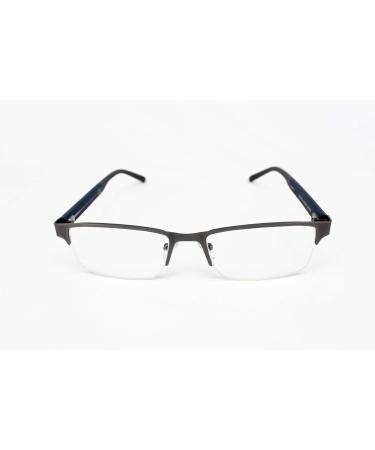 FosterGrant Ironman IronFlex IM1001 Men's Semi-Rimless Reading Glasses in Blue - 1.25 Magnification | International Shipping Available - Buy Online on GoSupps.com