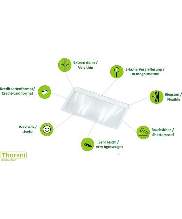 Thorani Pocket Motion Magnifying Glasses - 50 Credit Card Size Triple Enlargement Ultra Thin & Flexible Ideal for Travel & Reading - Buy Online on GoSupps.com