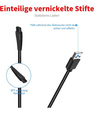Merom Charging Cable for Hatker Professional Hair Cutter & Beard Trimmer - Compatible with RFC-588 RFC-690 RFC-692 RFC-696 RSCX-9598 RSCX-7568 - International Shipping Available - Buy Online on GoSupps.com